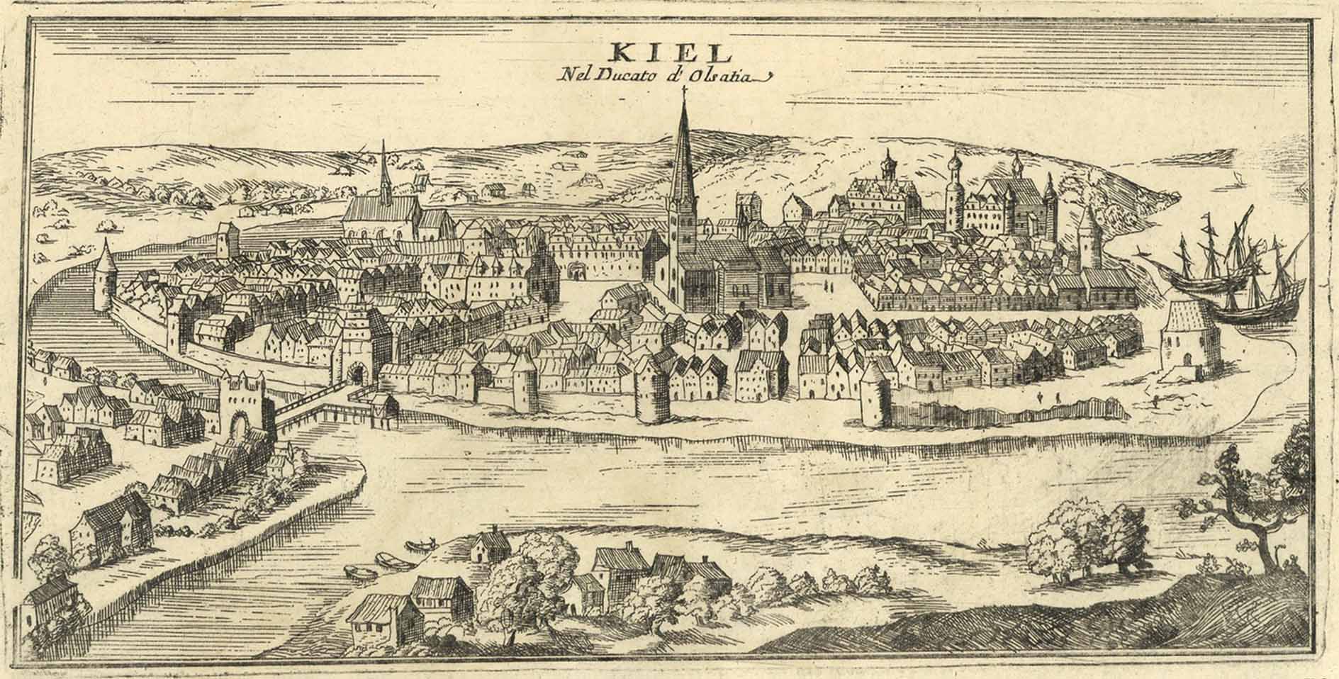 Kiel im Jahr 1697 von Vincenzo Maria Coronelli