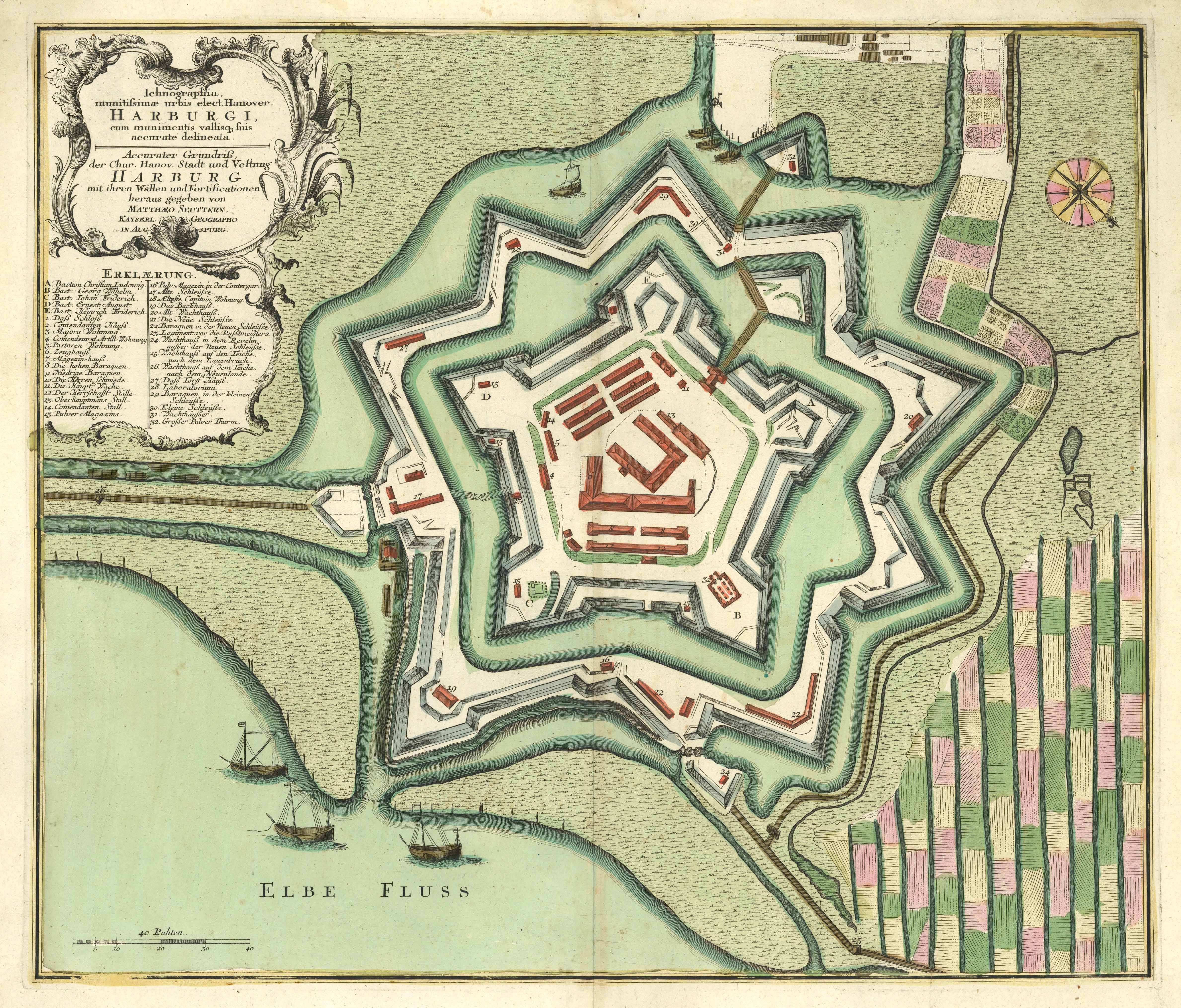 Hamburg-Harburg nach 1731 von Matthäus Seutter