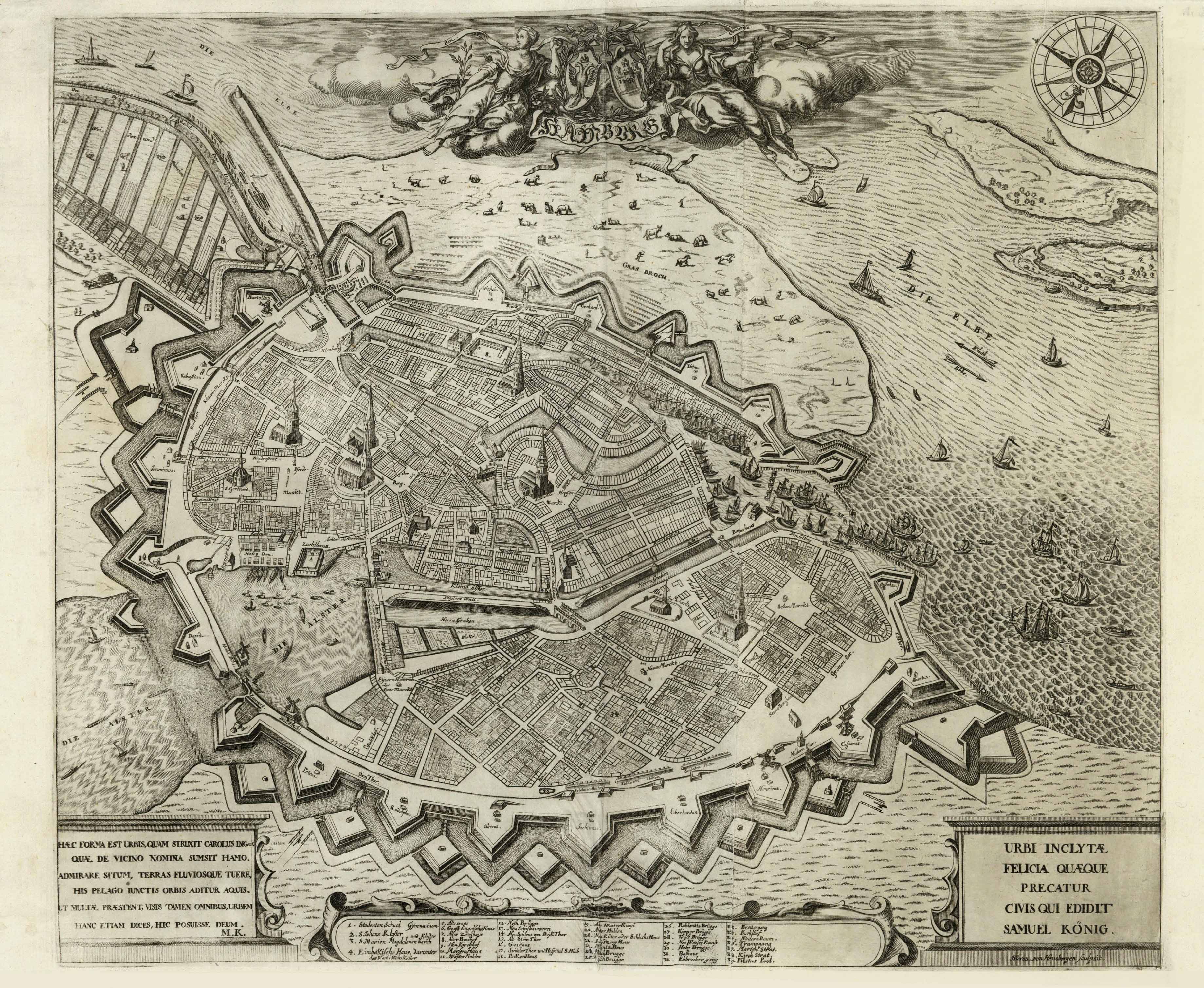 Hamburg in der Zeit um 1675 von Hieronymus van Hensbergen