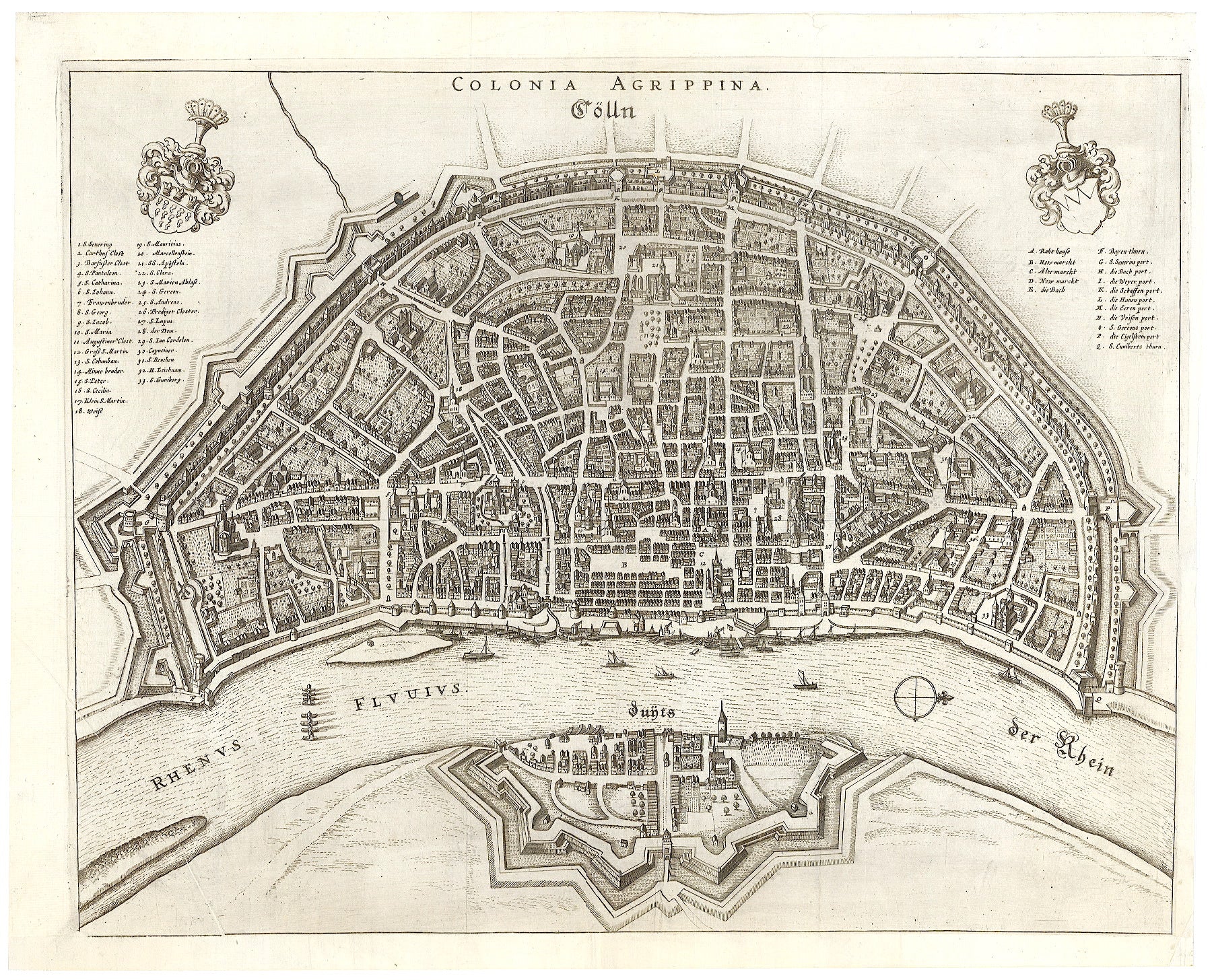 Köln im Jahr 1682 von Johannes Janssonius