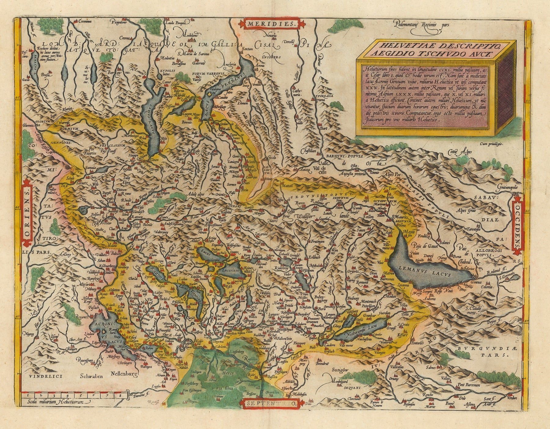 Schweiz im Jahr 1609 vin Abraham Ortelius