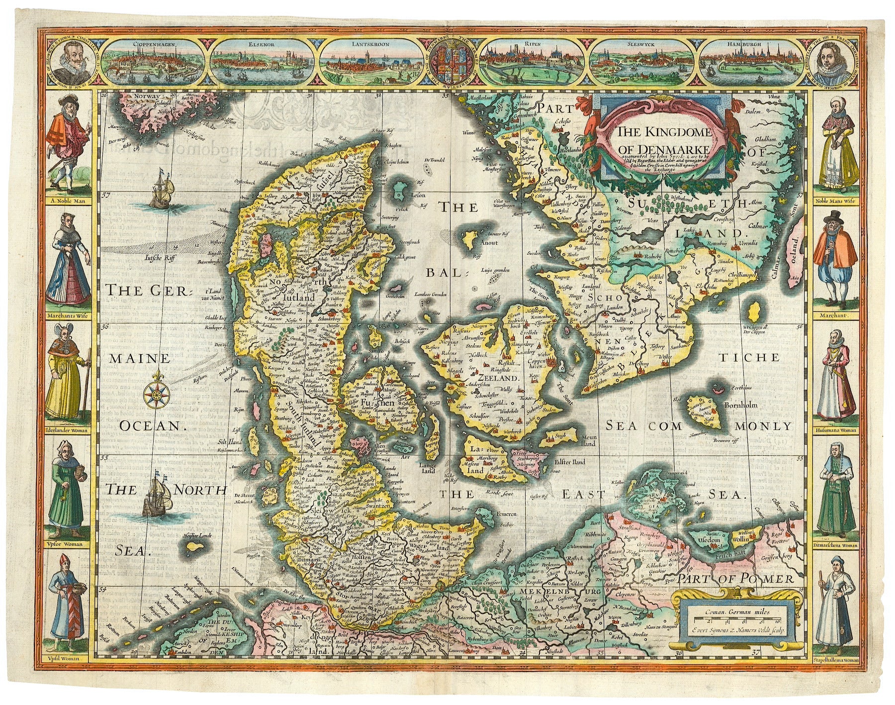 Dänemark im Jahr 1665 von John Speed