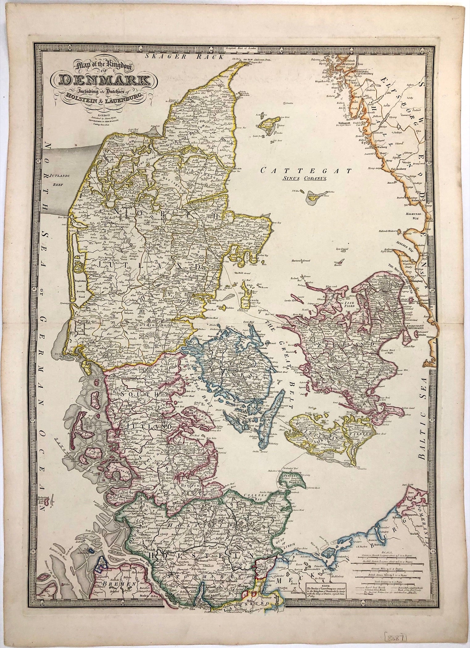 Dänemark und Schleswig-Holstein im Jahr 1853 von James Wyld