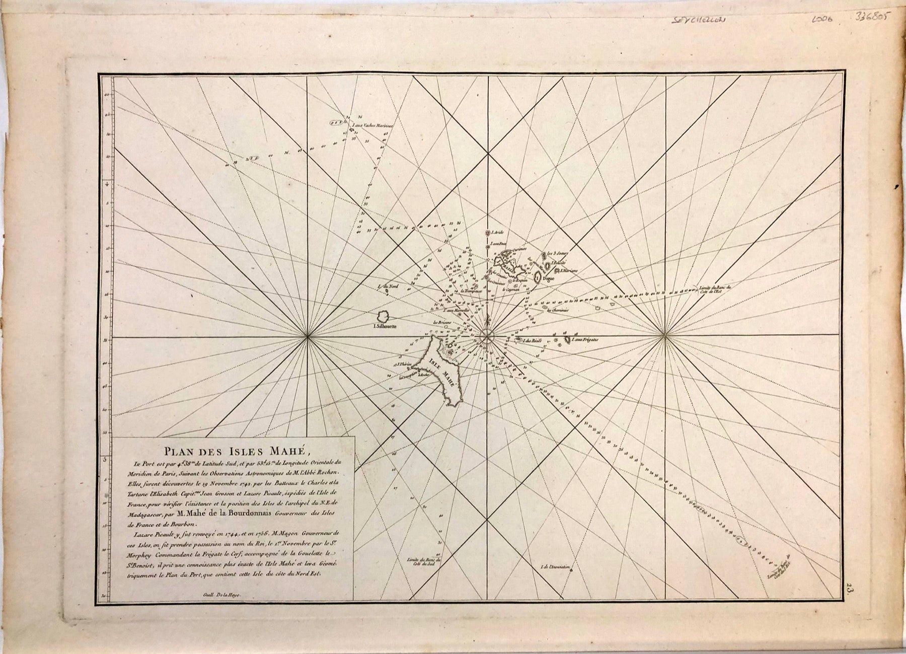 Seekarte vom Indischen Ozean im Jahr 1775 von Jean Baptiste Nicolas Denis d’ Après de Manneviellette