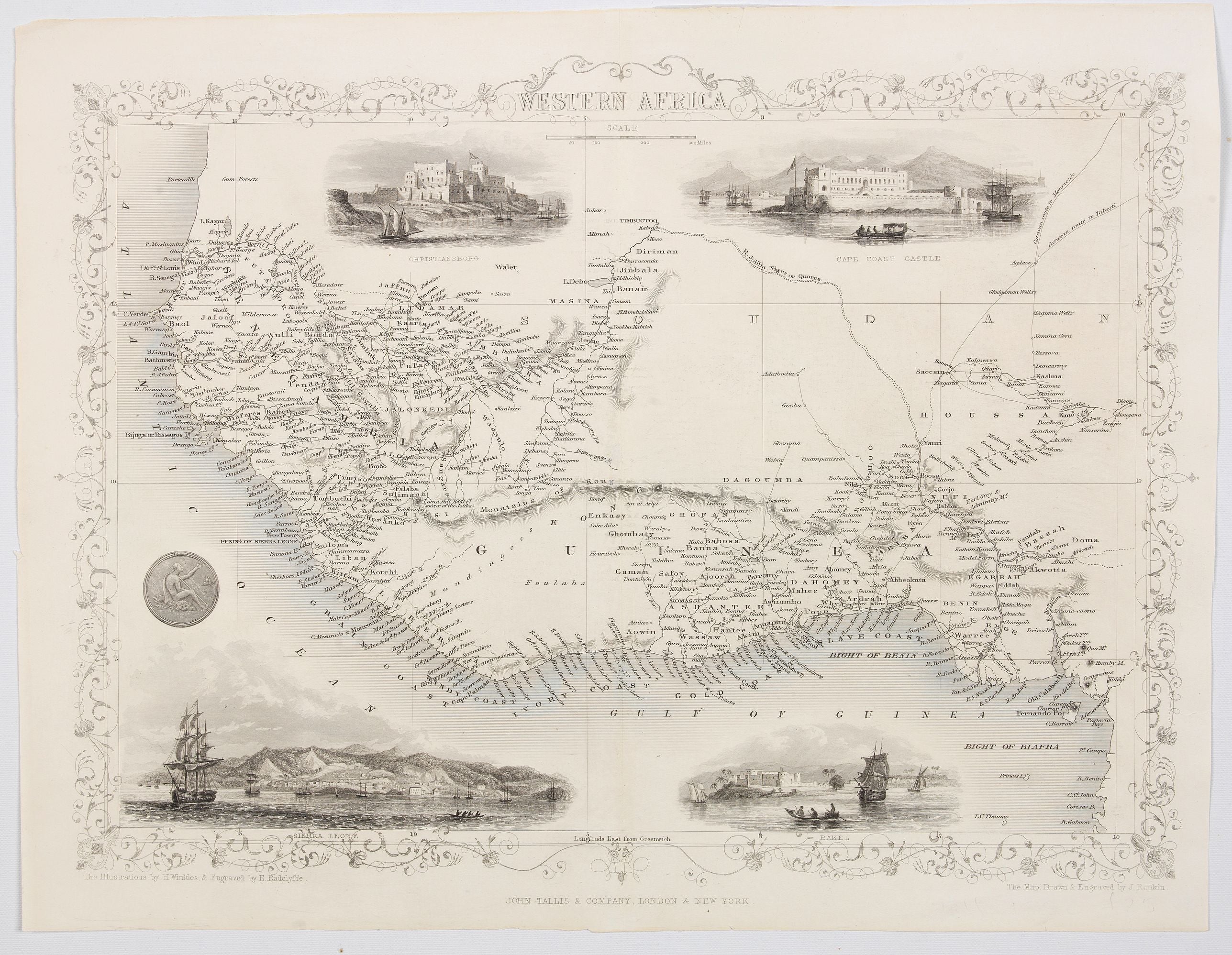 Westafrika im Jahr 1851 von John Tallis