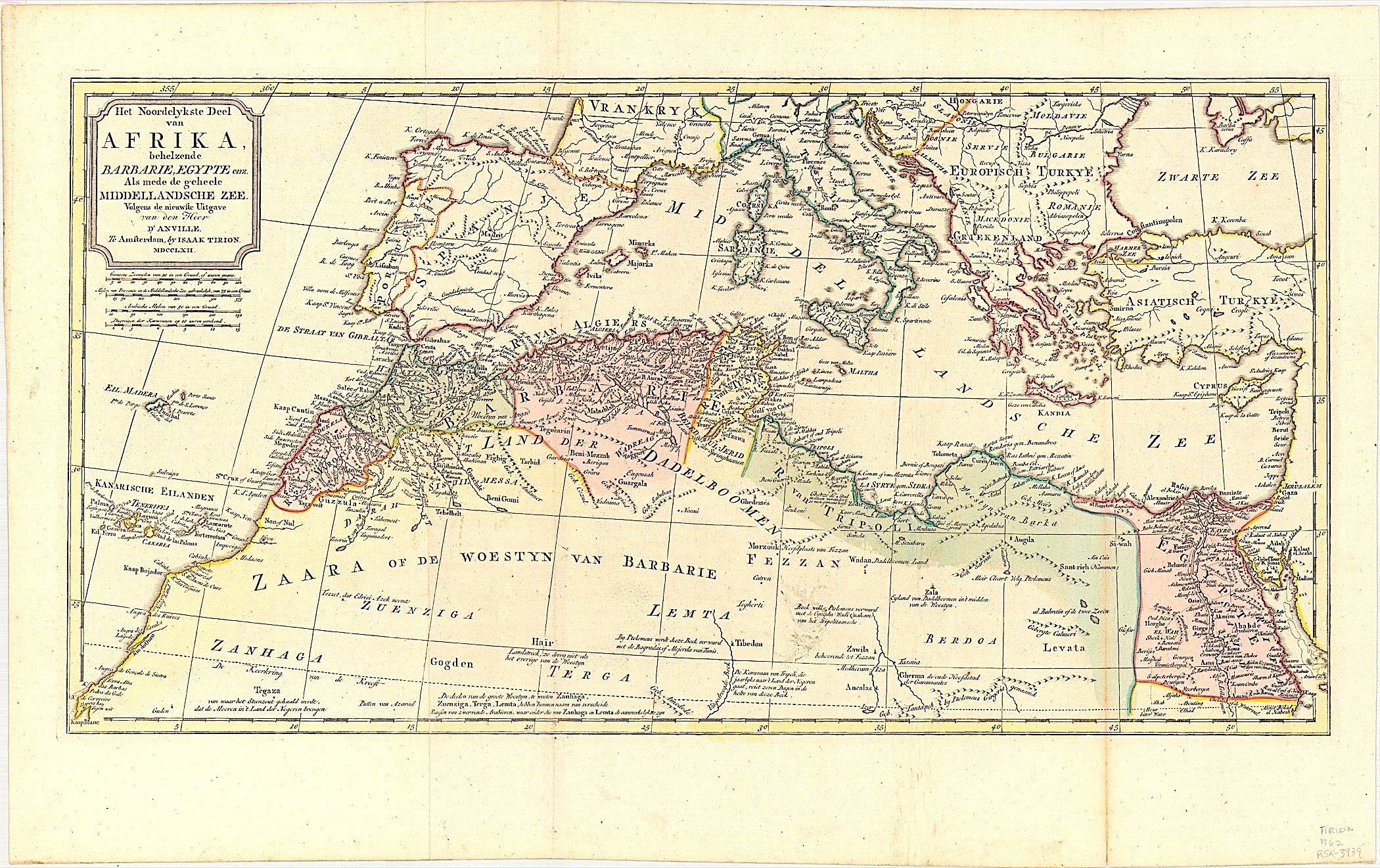 Maghreb und Mittelmeer im Jahr 1762