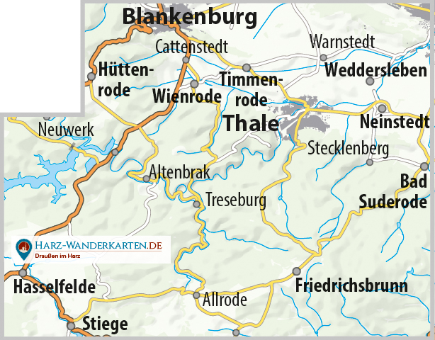 Luchskarte Bodetal 1:30.000