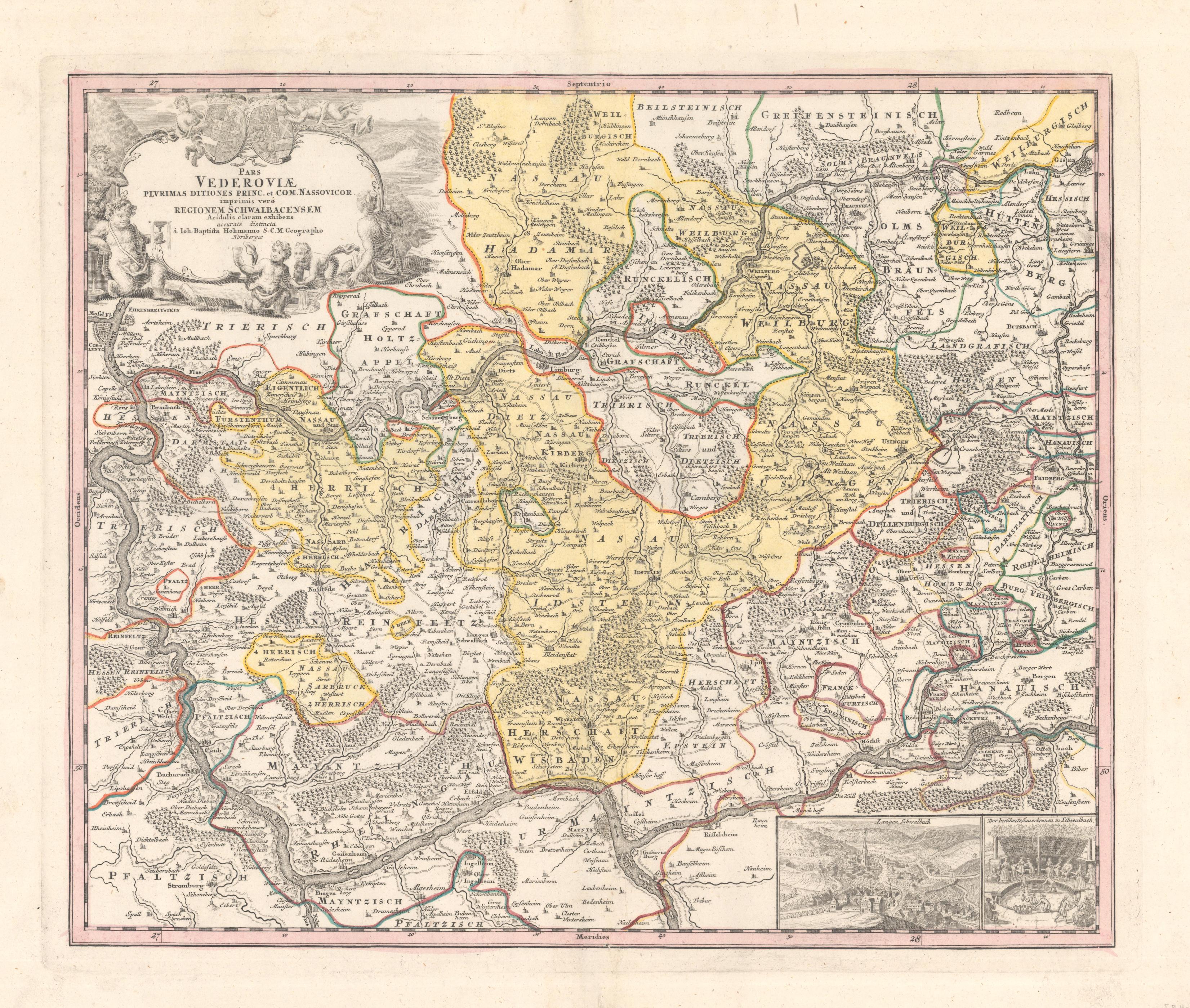 Hessen und die Fürstentümer Nassau im Jahr 1720