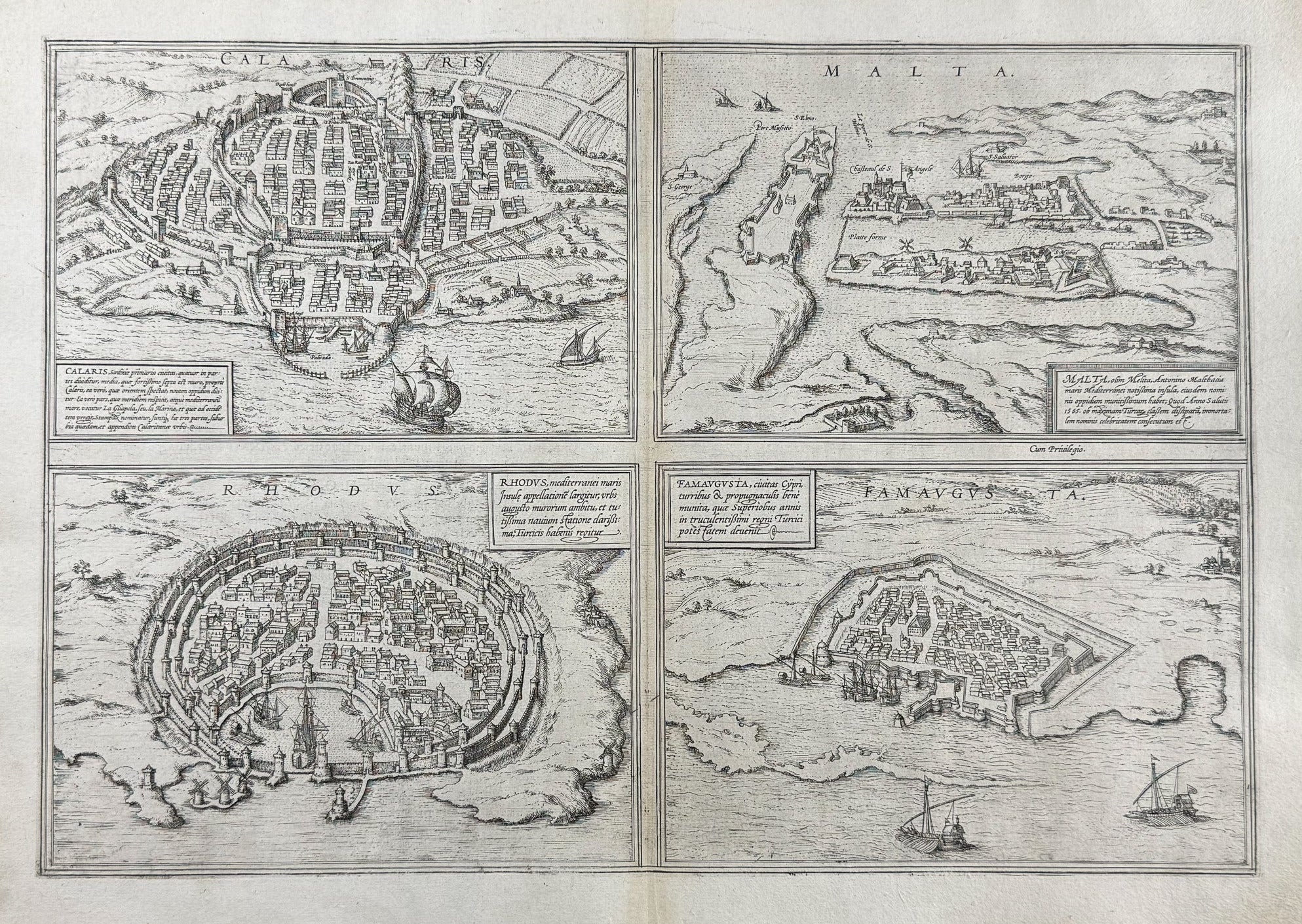 Cagliari, Valetta, Rhodos und Famagusta im Jahr 1575