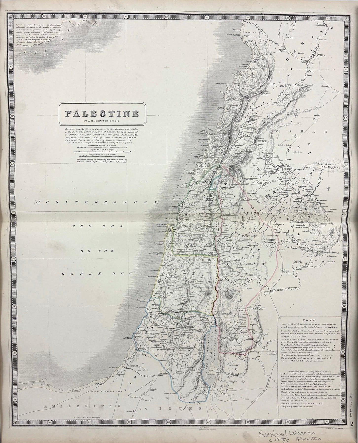 Palästina & Israel im Jahr 1849