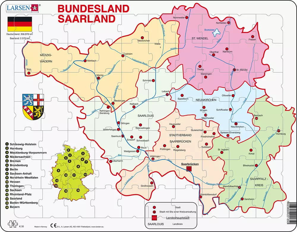 Saarland Politisch - Larsen Puzzle