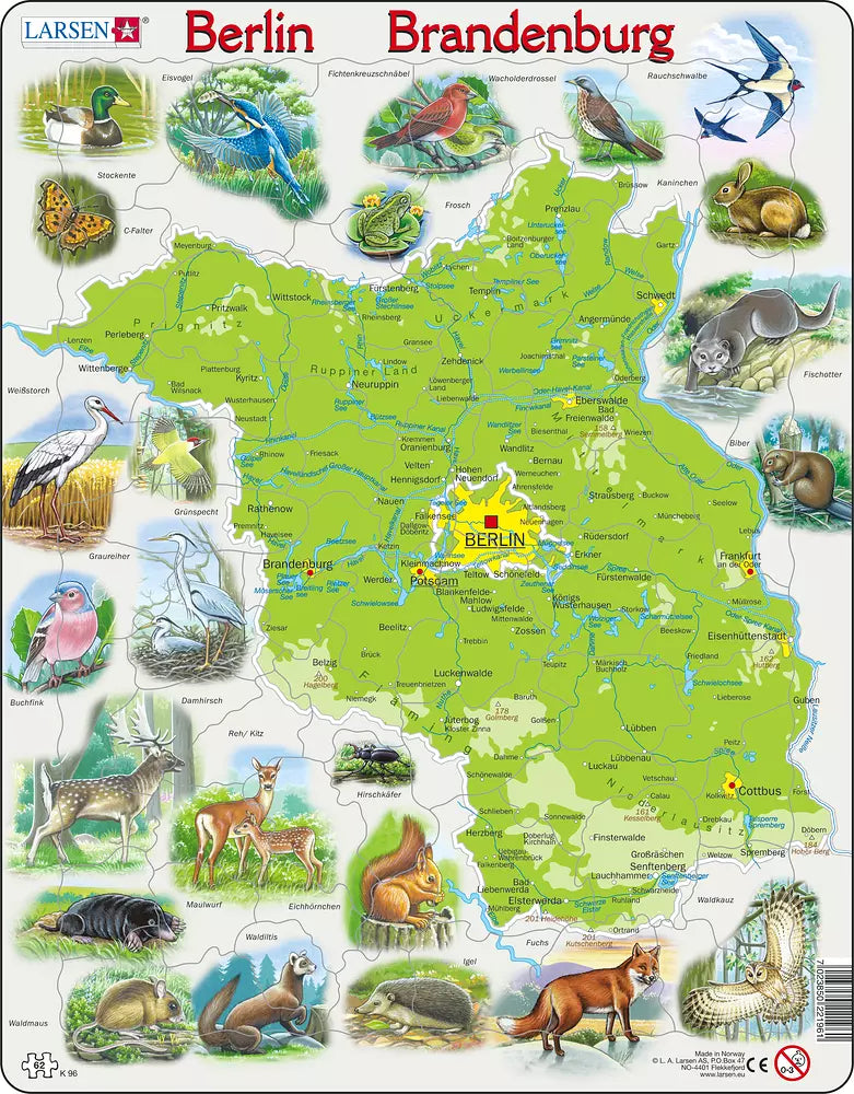 Berlin und Brandenburg Physisch - Larsen Puzzle