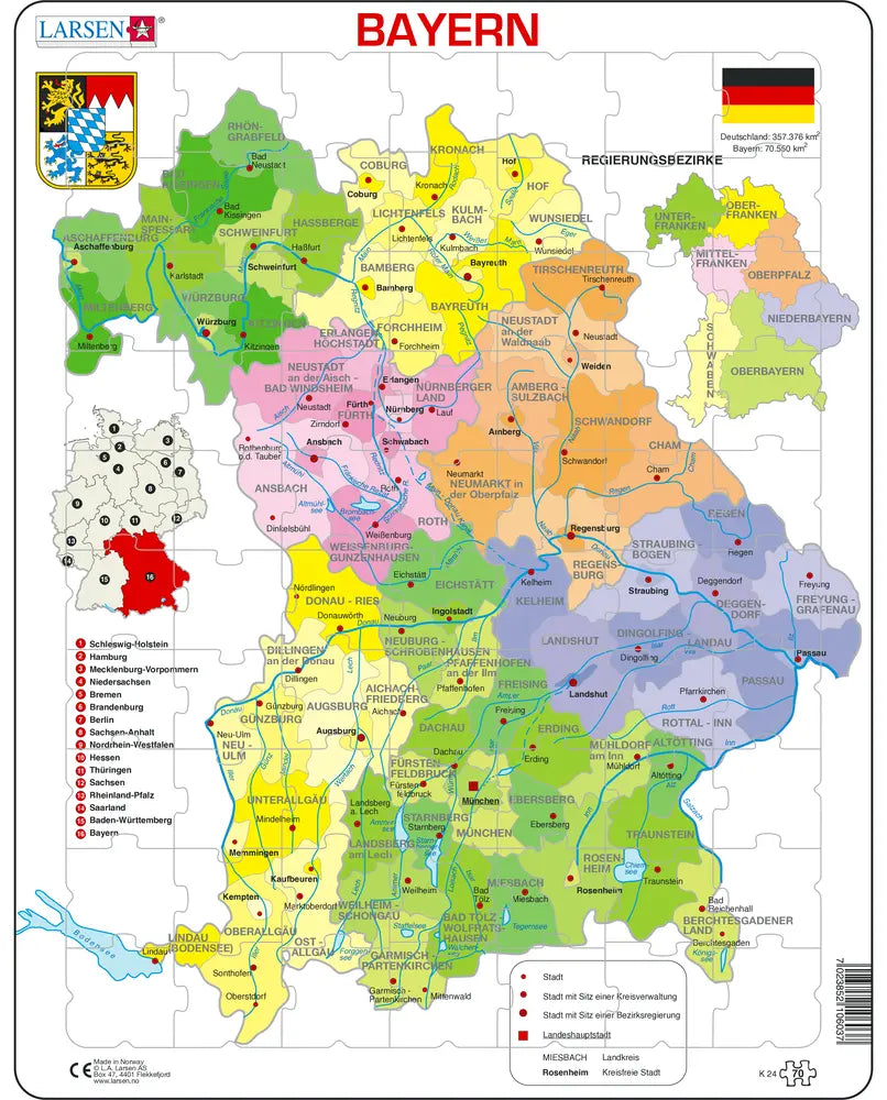 Bayern Politisch - Larsen Puzzle