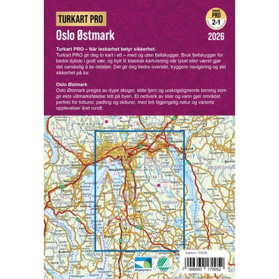 Oslo Østmark 1:50.000 - Turkart Pro Wanderkarte