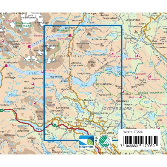 Beitostølen 1:50.000 - Turkart Pro Wanderkarte