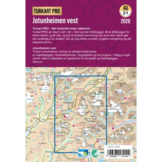 Jotunheimen Vest 1:50.000 - Turkart Pro Wanderkarte