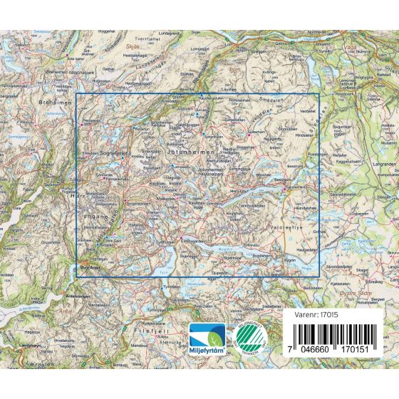 Jotunheimen Aust og Vest 1:50.000 - Turkart Pro Wanderkarte