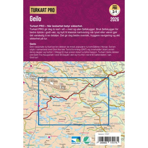 Geilo 1:50.000 - Turkart Pro Wanderkarte