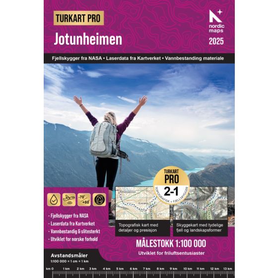 Jotunheimen 1:100.000 - Turkart Pro Wanderkarte