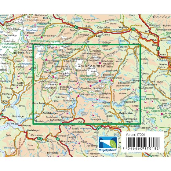 Jotunheimen 1:100.000 - Turkart Pro Wanderkarte