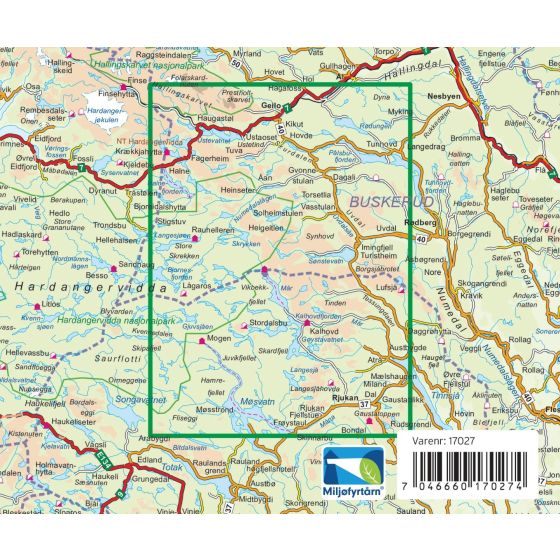 Hardangervidda Øst 1:100.000 - Turkart Pro Wanderkarte