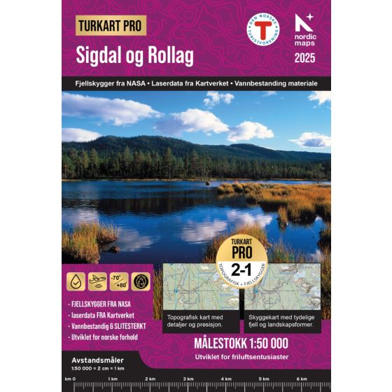 Sigdal og Rollag 1:50.000 - Turkart Pro Wanderkarte