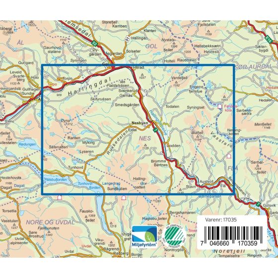 Nesbyen 1:50.000 - Turkart Pro Wanderkarte