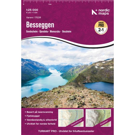 Besseggen 1:25.000 - Turkart Pro Wanderkarte
