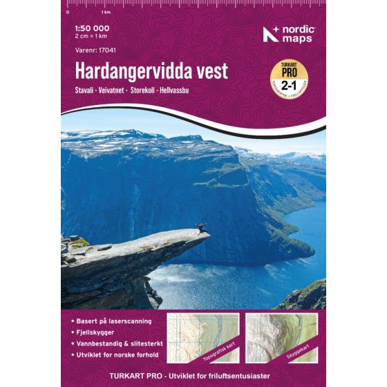 Hardangervidda Vest 1:50.000 - Turkart Pro Wanderkarte