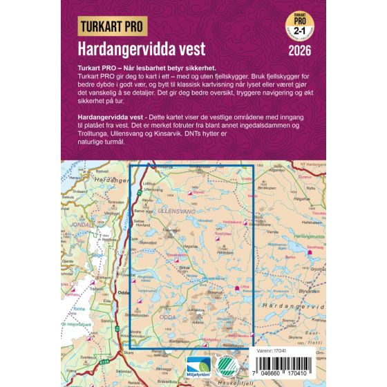 Hardangervidda Vest 1:50.000 - Turkart Pro Wanderkarte