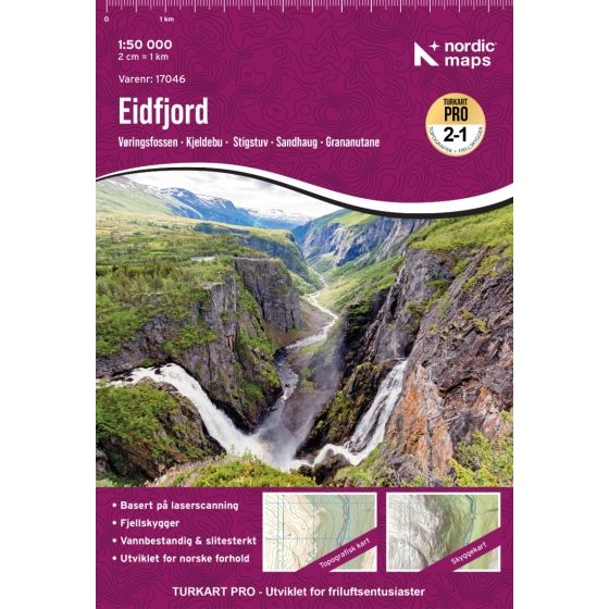 Eidfjord 1:50.000 - Turkart Pro Wanderkarte