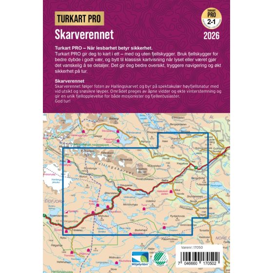 Skarverennet 1:50.000 - Turkart Pro Wanderkarte