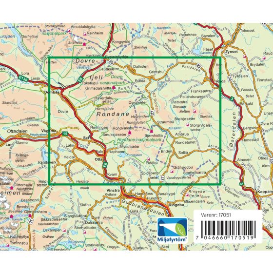 Rondane 1:100.000 - Turkart Pro Wanderkarte