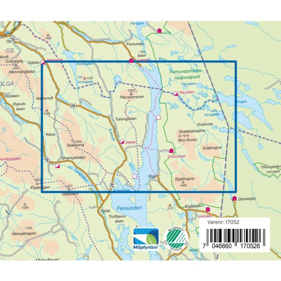 Femunden Nord 1:50.000 - Turkart Pro Wanderkarte