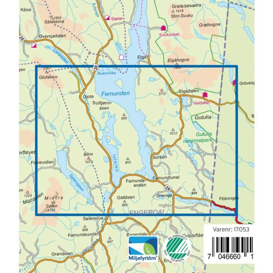 Femunden Sor 1:50.000 - Turkart Pro Wanderkarte