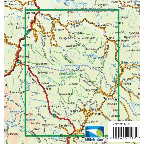 Forollhogna 1:100.000 - Turkart Pro Wanderkarte