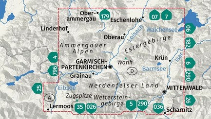 790 Garmisch Garmisch-Partenkirchen, Mittenwald - 1:35000 Kompass Wanderkarte