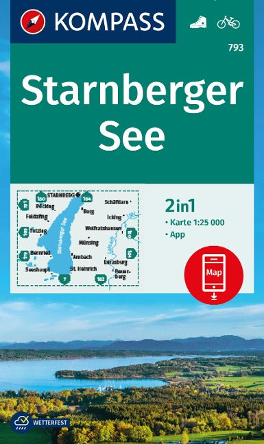 793 Starnberger See 1:25.000 - Kompass Wanderkarte