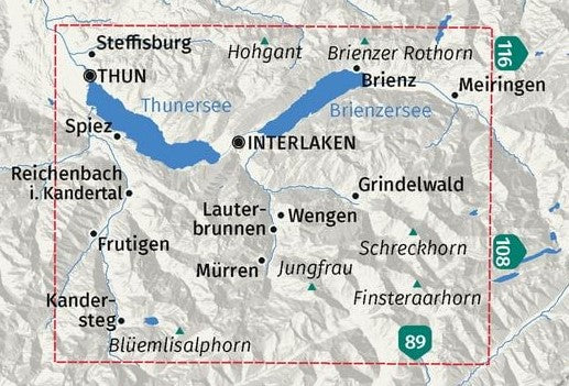 84 Jungfrau-Region - Kompass Wanderkarte