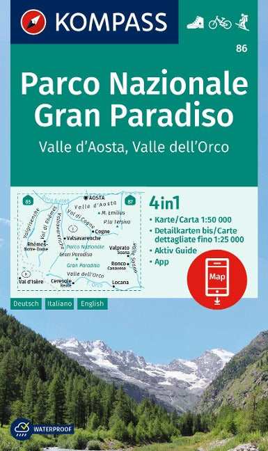 86 Parco Nazionale Gran Paradiso 1:50.000 - Kompass Wanderkarte