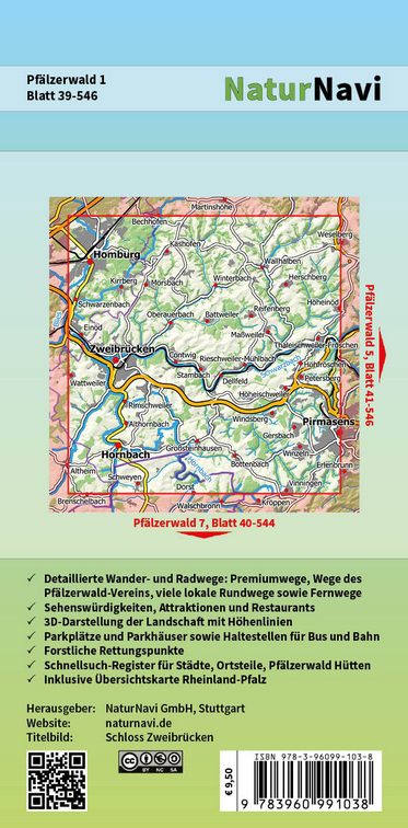 Pfälzerwald 1 - NaturNavi Wanderkarte