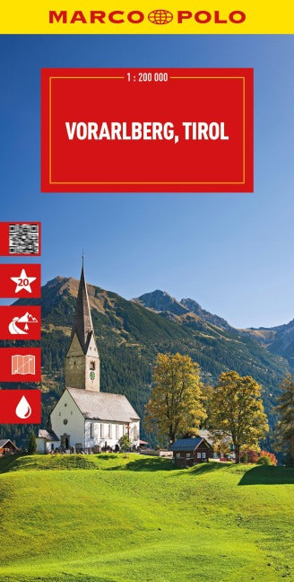 Vorarlberg, Tirol, Oberbayern, Südtirol 1:200.000 - Marco Polo Straßenkarte