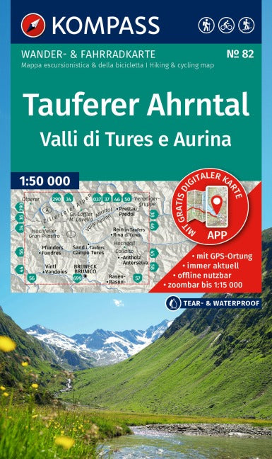 82 Tauferer Ahrntal 1:50.000 - Kompass Wanderkarte