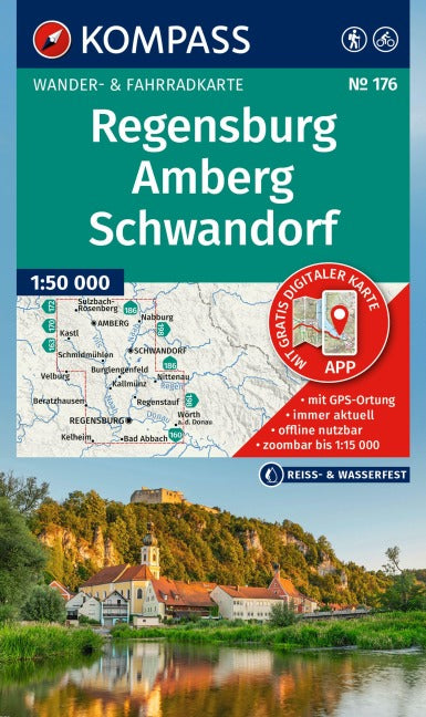176 Regensburg-Amberg-Schwandorf - Kompass Wanderkarte