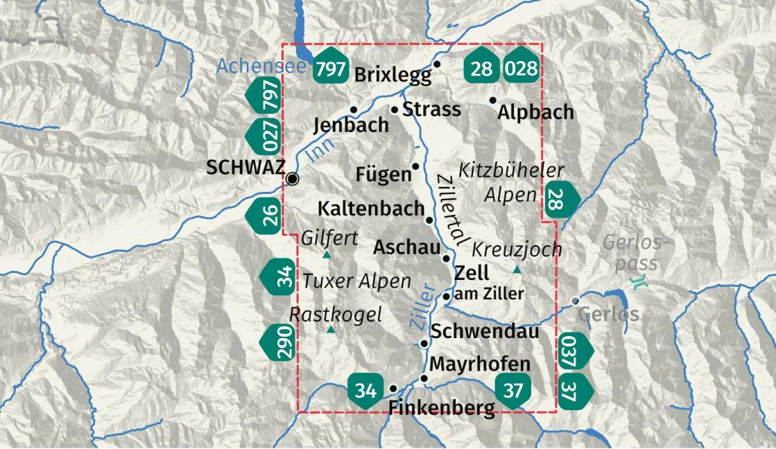 010 Zillertal - Wanderkarte 1:25.000
