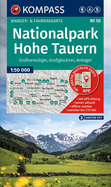 50 Nationalpark Hohe Tauern - Kompass Wanderkartenset