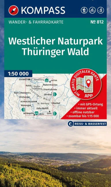 812 Westlicher Thüringer Wald 1:50.000 - Kompass Wanderkarte