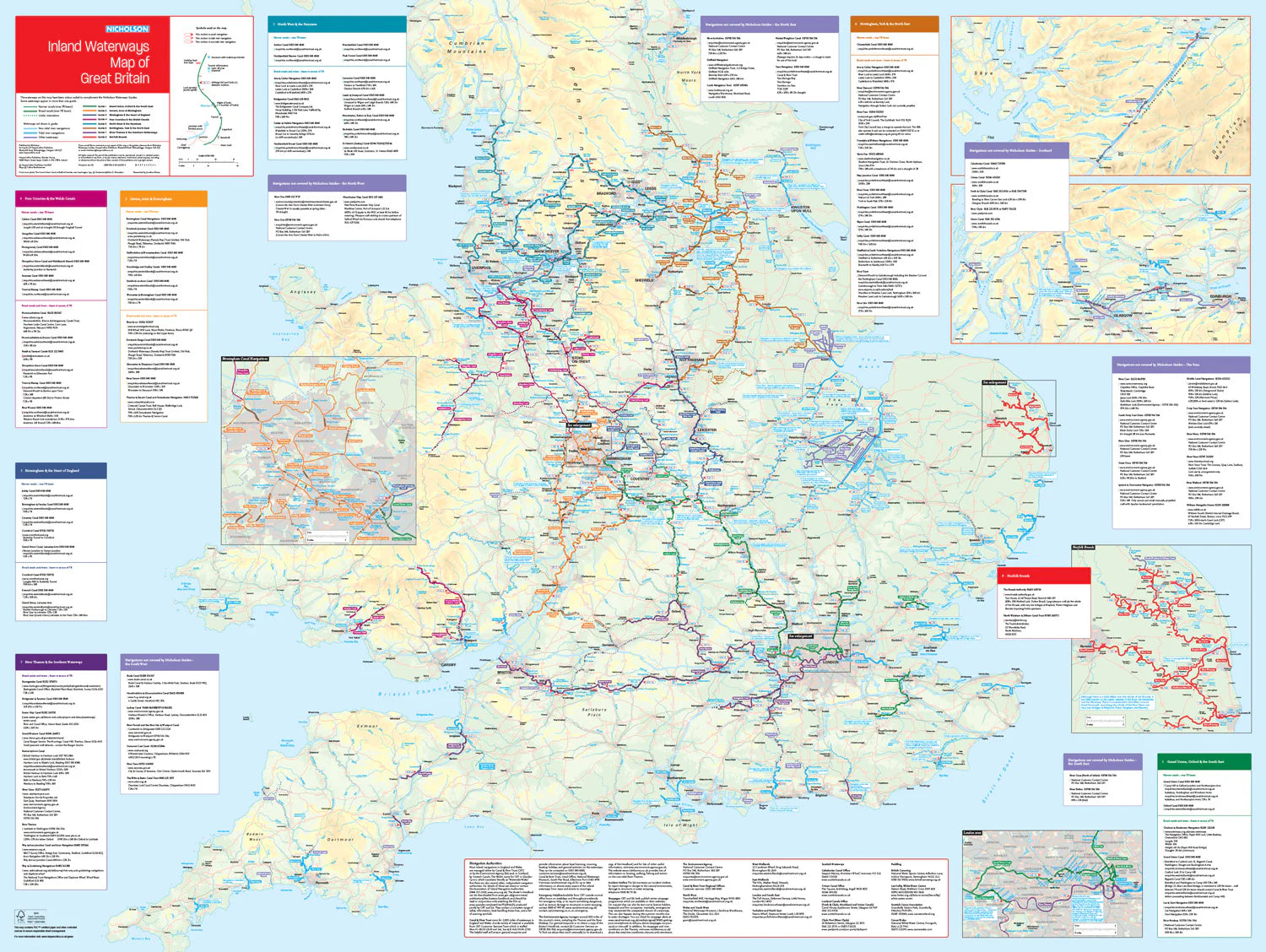Inland Waterways Map of Great Britain