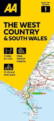 West Country and South Wales 1:200.000 - Straßenkarte GB 01