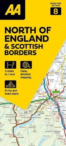 North of England & Scottish Borders 1:200.000 - Straßenkarte GB 08